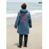 Rain Jacket "When The Rain Is Painting The Coat" Blue Turquoise. Handmade and Hand Painted